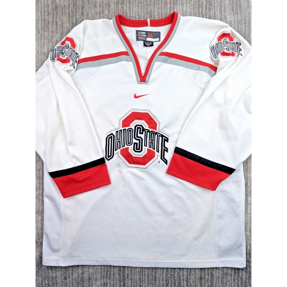 Nike Ohio State Buckeyes Mens Ice Hockey Jersey XL College NCAA Sewn White